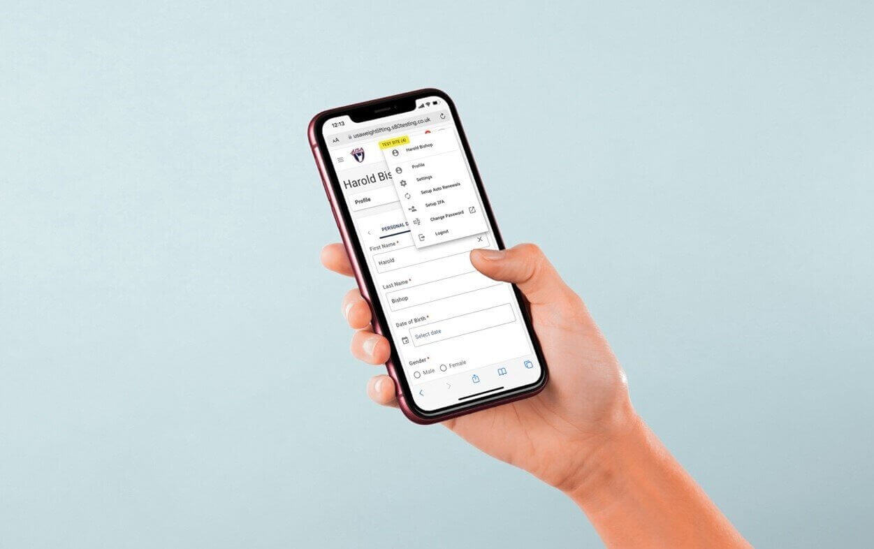 Hand holding a phone